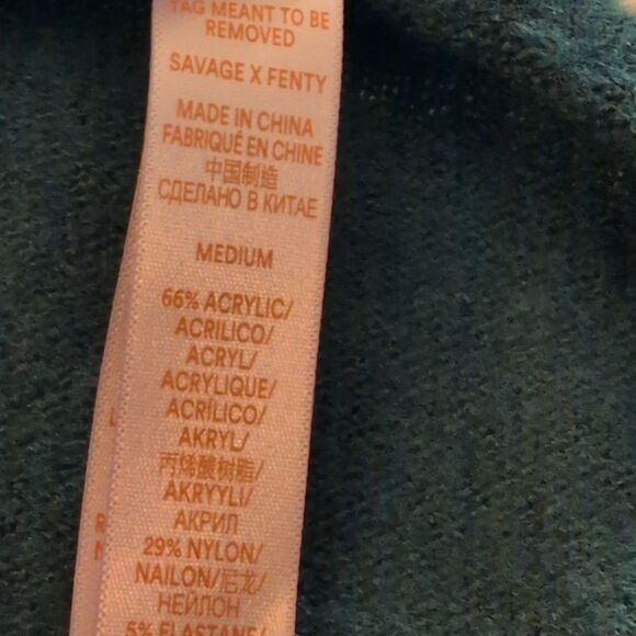 Savage Fenty women's green fuzzy knit sweater dress slip size medium NWT‎ - Picture 8 of 9